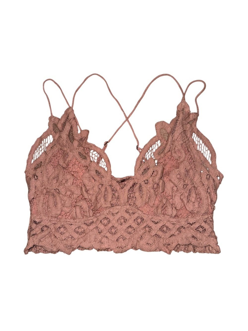 Free People Adella Lace Bralette Dusty Rose Rosewood Mauve women’s size medium